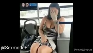 Busty on bus squirt